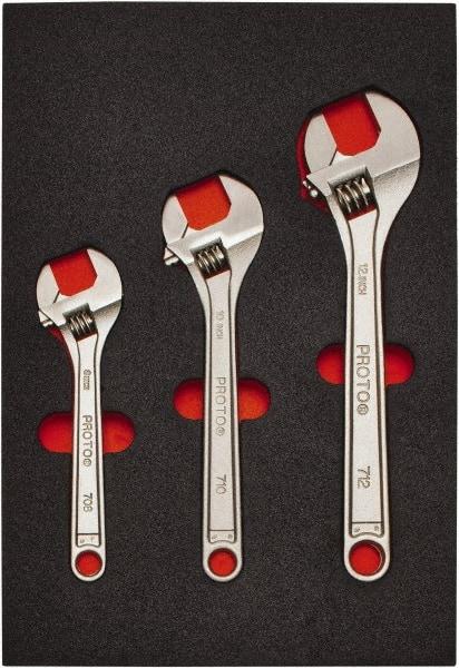 Proto - 3 Piece, 8" to 12", Spline Combination Wrench Set - Inch Measurement Standard, Satin Finish, Comes in Roll Pouch - Americas Industrial Supply