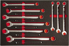 Proto - 15 Piece, 5/16" to 1-1/4", 12 Point Spline Combination Wrench Set - Inch Measurement Standard, Full Polish Finish, Comes in Roll Pouch - Americas Industrial Supply