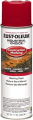 Rust-Oleum - 17 fl oz Red Paint & Primer - 400' Coverage at 1" Wide, Solvent Base Formula, >500 gL VOC - Americas Industrial Supply