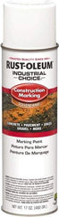 Rust-Oleum - 17 fl oz White Paint & Primer - 400' Coverage at 1" Wide, Solvent Base Formula, >500 gL VOC - Americas Industrial Supply