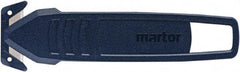 Martor USA - Recessed/Hook Blade Safety Utility Knife - Dark Blue Poly-Steel Handle, 1 Blade Included - Americas Industrial Supply