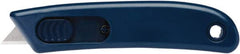 Martor USA - Retractable Utility Knife - Black & Blue Poly-Steel Handle, 1 Blade Included - Americas Industrial Supply