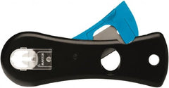 Martor USA - Recessed/Hook Blade Safety Utility Knife - 1.53" Blade, Black & Blue Polycarbonate Handle, 1 Blade Included - Americas Industrial Supply