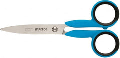 Martor USA - 2.2" LOC, 5.27" OAL Stainless Steel Blunt-Point Scissors - Ambidextrous, Fiberglass Straight Handle, For Fabrics, Paper, Heavy Weight Paper - Americas Industrial Supply