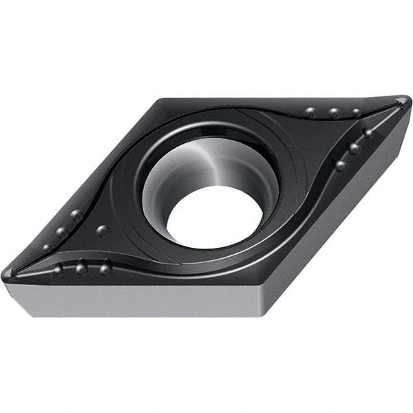 Walter - DCMT MM4 Grade WSM20S Turning Insert - TiAlN+Al2O3+(Al) Finish, 55° Rhombic, 9.53mm Inscr Circle, 3.97mm Thick, 0.8mm Corner Radius - Americas Industrial Supply