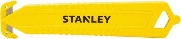 Stanley - Recessed/Concealed Fixed Blade Safety Cutter - 0.2145" Steel Blade, Yellow & Black Plastic Handle, 1 Blade Included - Americas Industrial Supply