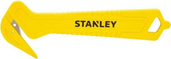 Stanley - Recessed/Concealed Fixed Blade Safety Cutter - 0.372" Steel Blade, Yellow & Black Plastic Handle, 1 Blade Included - Americas Industrial Supply