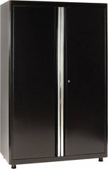 Sandusky Lee - 4 Shelf Locking Storage Cabinet - Steel, 46" Wide x 24" Deep x 72" High, Black - Americas Industrial Supply