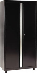 Sandusky Lee - 4 Shelf Locking Storage Cabinet - Steel, 36" Wide x 18" Deep x 72" High, Black - Americas Industrial Supply