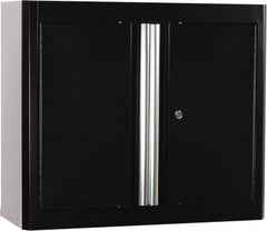 Sandusky Lee - 2 Shelf Wall Storage Cabinet - Steel, 30" Wide x 12" Deep x 36" High, Black - Americas Industrial Supply