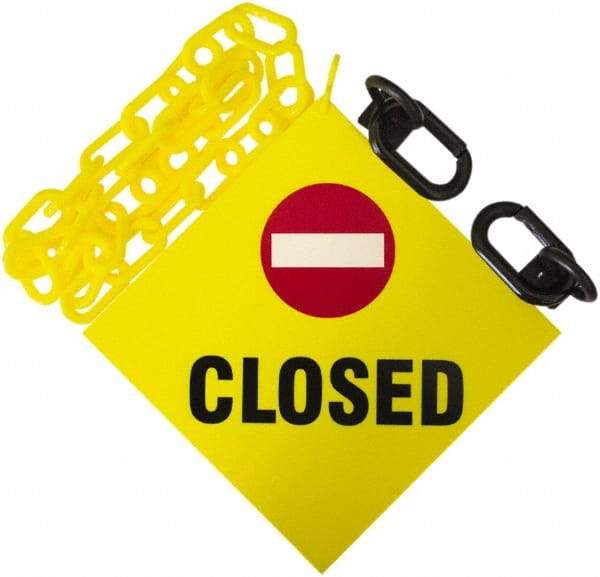 PRO-SAFE - 3' Long x 2" Wide Plastic Closed Sign Kit - Yellow - Americas Industrial Supply