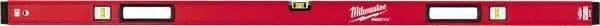 Milwaukee Tool - Magnetic 59" Long 3 Vial Box Beam Level - Aluminum, Red, 1 Level & 2 Plumb Vials - Americas Industrial Supply