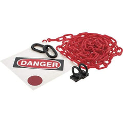 PRO-SAFE - 8" High Pedestrian Danger Sign Kit - 12' Long Plastic Rope - Americas Industrial Supply