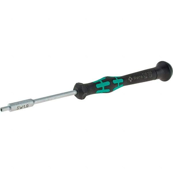 Wera - 1.8mm Solid Shaft Precision Nutdriver - Cushion Grip Handle, 6-1/4" OAL - Americas Industrial Supply