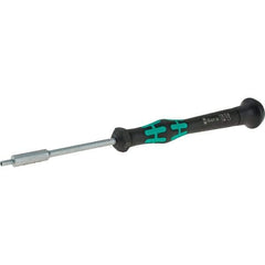 Wera - 1.5mm Solid Shaft Precision Nutdriver - Cushion Grip Handle, 6-1/4" OAL - Americas Industrial Supply