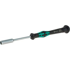 Wera - 5mm Solid Shaft Precision Nutdriver - Cushion Grip Handle, 6-1/4" OAL - Americas Industrial Supply