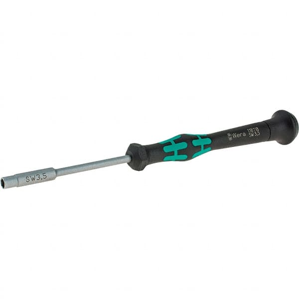 Wera - 3.5mm Solid Shaft Precision Nutdriver - Cushion Grip Handle, 6-1/4" OAL - Americas Industrial Supply
