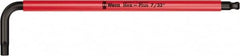 Wera - 7/32" Hex, Long Arm, Hex Key - 6-3/4" OAL, Cast Steel, Inch System of Measurement - Americas Industrial Supply