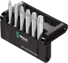 Wera - 6 Piece, 1/4" Drive Screwdriver Bit Set - T10 to T40 Torx - Americas Industrial Supply
