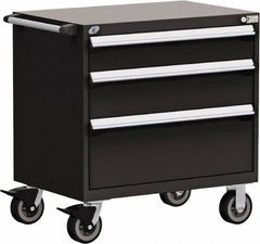 Rousseau Metal - 5 Drawer Steel Tool Roller Cabinet - 36" Wide x 37-1/2" High x 18" Deep, Ball Bearing Drawer Slides, Black - Americas Industrial Supply