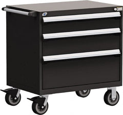 Rousseau Metal - 5 Drawer Steel Tool Roller Cabinet - 30" Wide x 37-1/2" High x 27" Deep, Ball Bearing Drawer Slides, Black - Americas Industrial Supply