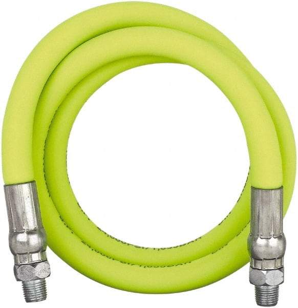 Legacy - 3' Long, 10,000 psi Operating Pressure, Rubber Grease Gun Hose - 3/16 NPT, 10,000 psi Burst Pressure - Americas Industrial Supply