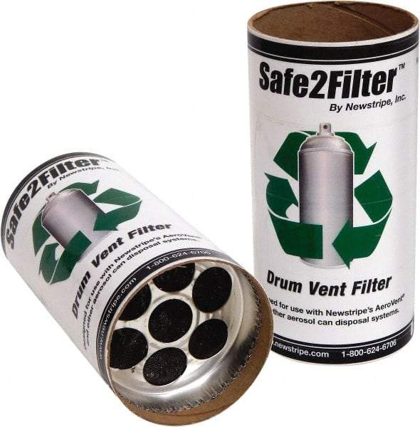 Made in USA - Trash Compactor/Crusher Filter Replacement - 4" Wide x 8" Long x 8" High, For 10004841 Single Carbon Filter Assemblies, 10004840 Aerovent Can Disposal Systems - Americas Industrial Supply