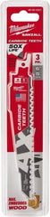 Milwaukee Tool - 6" Long x 1" Thick, Carbide Reciprocating Saw Blade - Tapered Profile, 5 TPI, Toothed Edge, Universal Shank - Americas Industrial Supply