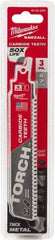 Milwaukee Tool - 6" Long x 1" Thick, Carbide Reciprocating Saw Blade - Straight Profile, 7 TPI, Toothed Edge, Universal Shank - Americas Industrial Supply