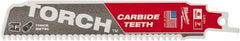 Milwaukee Tool - 6" Long x 1" Thick, Carbide Reciprocating Saw Blade - Straight Profile, 7 TPI, Toothed Edge, Universal Shank - Americas Industrial Supply