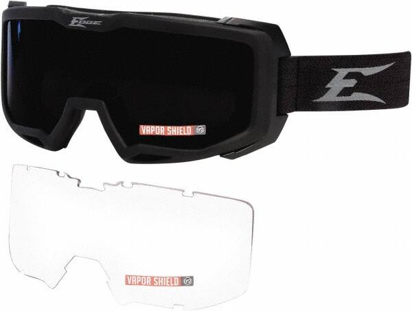 Edge Eyewear - Size Universal, Clear/Gray Polycarbonate Anti-Fog Lens, Safety Goggles - Indirect Vent, Black Nylon Frame - Americas Industrial Supply