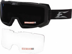 Edge Eyewear - Size Universal, Clear/Gray Polycarbonate Anti-Fog Lens, Safety Goggles - Indirect Vent, Black Nylon Frame - Americas Industrial Supply