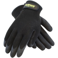 ‎39-C1375/XL Seamless Knits - Maximum Safety - 10G Black Polyester Shell - Black Latex Crinkle Grip - Exact Industrial Supply