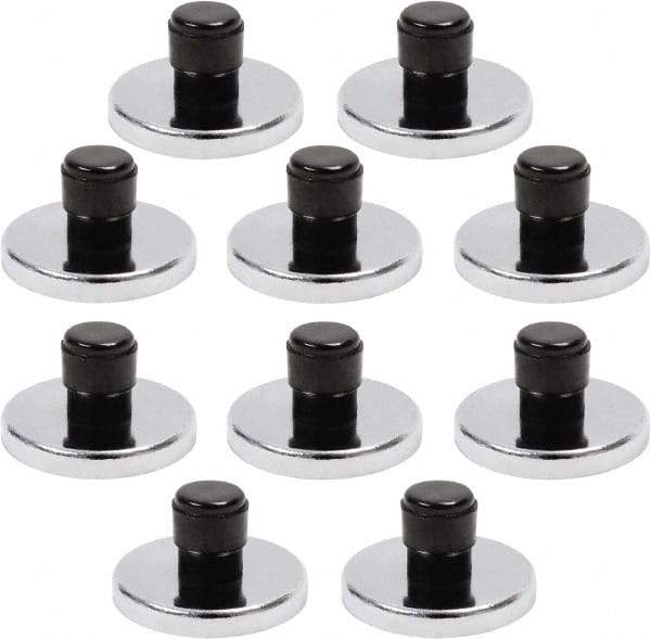 Mag-Mate - 1-15/64" Diam x 1-15/64" Long 11/64" Magnet Height, 15 Lb Max Pull Magnetic Print Holder - Round, 0.69" High, 7 Lb Average Magnetic Pull - Americas Industrial Supply