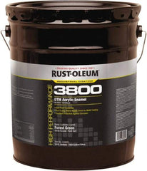 Rust-Oleum - 5 Gal Forest Green Gloss Finish Acrylic Enamel Paint - 150 to 270 Sq Ft per Gal, Interior/Exterior, Direct to Metal - Americas Industrial Supply