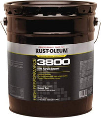 Rust-Oleum - 5 Gal Dunes Tan Gloss Finish Acrylic Enamel Paint - 150 to 270 Sq Ft per Gal, Interior/Exterior, Direct to Metal - Americas Industrial Supply