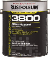 Rust-Oleum - 1 Gal Masstone Tint Base Gloss Finish Acrylic Enamel Paint - 150 to 270 Sq Ft per Gal, Interior/Exterior, Direct to Metal - Americas Industrial Supply