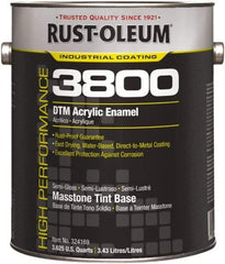 Rust-Oleum - 1 Gal Masstone Tint Base Semi Gloss Finish Acrylic Enamel Paint - 150 to 270 Sq Ft per Gal, Interior/Exterior, Direct to Metal - Americas Industrial Supply