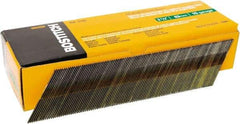 Stanley Bostitch - 15 Gauge 0.07" Shank Diam 2-1/2" Long Finishing Nails for Power Nailers - Steel, Bright Finish, Smooth Shank, Angled Stick Adhesive Collation, Round Head, Chisel Point - Americas Industrial Supply