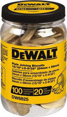 DeWALT - Size 20 Biscuits - 100 Pieces, Tube - Americas Industrial Supply