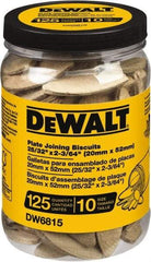 DeWALT - Size 10 Biscuits - 125 Pieces, Tube - Americas Industrial Supply