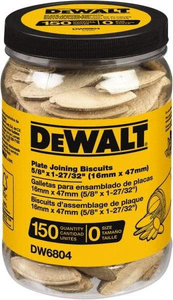 DeWALT - Size 0 Biscuits - 150 Pieces, Tube - Americas Industrial Supply