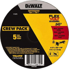 DeWALT - 4-1/2" Ceramic Cutoff Wheel - 0.045" Thick, 7/8" Arbor, 13,300 Max RPM, Use with Portable Tools - Americas Industrial Supply