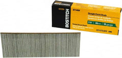 Stanley Bostitch - 18 Gauge 0.05" Shank Diam 1-3/4" Long Brad Nails for Power Nailers - Steel, Bright Finish, Ring Shank, Straight Stick Adhesive Collation, Brad Head, Chisel Point - Americas Industrial Supply