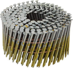 Stanley Bostitch - 11 Gauge 0.099" Shank Diam 2-1/2" Long Framing Nails for Power Nailers - Steel, Galvanized Finish, Smooth Shank, Coil Wire Collation, Round Head, Diamond Point - Americas Industrial Supply