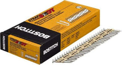 Stanley Bostitch - 11 Gauge 0.131" Shank Diam 1-1/2" Long Metal Connecting Nails for Power Nailers - Steel, Galvanized Finish, Smooth Shank, Angled Stick Paper Tape Collation, Round Head, Diamond Point - Americas Industrial Supply