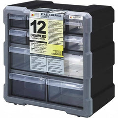 Quantum Storage - 12 Drawer, Small Parts Drawer Cabinet System - 10-1/2" Deep x 6-1/4" Wide x 10-1/4" High - Americas Industrial Supply