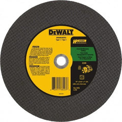 DeWALT - 16" 24 Grit Silicon Carbide Cutoff Wheel - 5/32" Thick, 1" Arbor, 4,700 Max RPM, Use with Chop Saws - Americas Industrial Supply