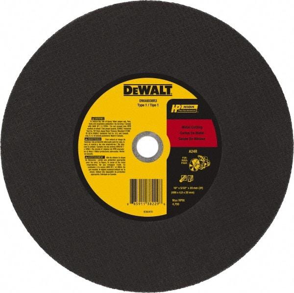 DeWALT - 16" 24 Grit Aluminum Oxide Cutoff Wheel - 5/32" Thick, 20mm Arbor, 4,700 Max RPM, Use with Chop Saws - Americas Industrial Supply