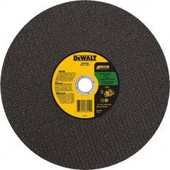 DeWALT - 14" 24 Grit Silicon Carbide Cutoff Wheel - 1/8" Thick, 20mm Arbor, 5,500 Max RPM, Use with Chop Saws - Americas Industrial Supply